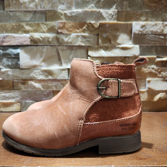 Stride Rite Ivy Tan Genuine Leather Platinum Boots - Picture 3 of 9